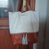 borsa in pelle bianca 