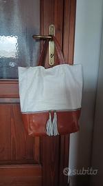 borsa in pelle bianca 