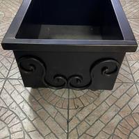 Portalegna porta pellet in ferro battuto e ruote