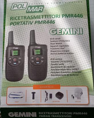 Ricetrasmettitore  coppia PMR446 POL MAR Gemini 