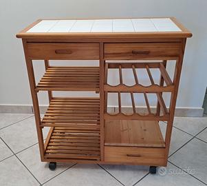 mobile carrello cucina multiuso porta bottiglie