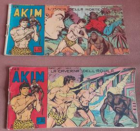 2 vecchi strisce akim fumetti vintage tarzanidi