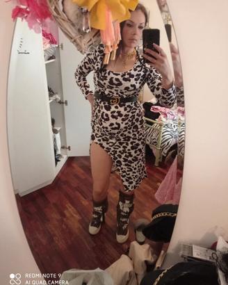 vestito leopardato taglia M nuovo 