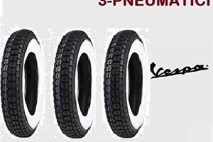 3 Gomme Spalla Bianca Vespa 3.50-8 3.00-10 3.50-10