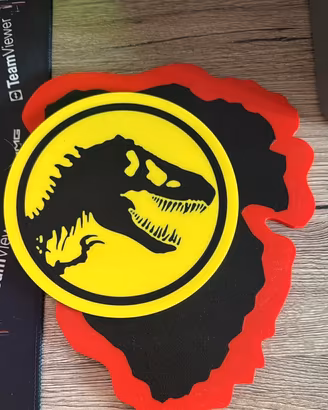Cartello Jurassic Park isla nublar