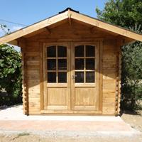 Casetta in legno 2,5x2,5 porta doppia + finestra