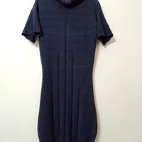 Abito blu scuro maniche corte autunno/inverno