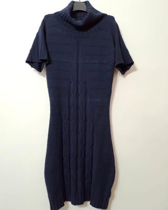 Abito blu scuro maniche corte autunno/inverno