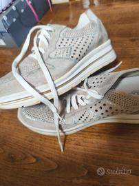 Sneakers beige traforate Grünland - Tg 40