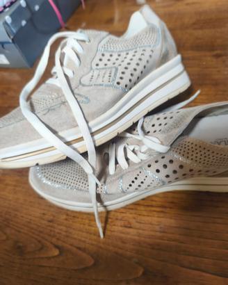 Sneakers beige traforate Grünland - Tg 40