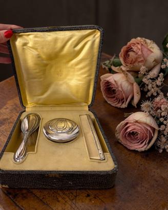Antico set argento art déco in scrigno 30s