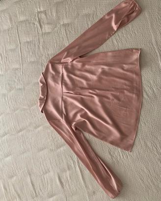 Camicia rosa satinata Calliope