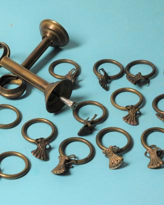 Staffe+ Anelli x Tende , primi '900 , ottone cavo