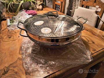 WMF Wok con cestello in acciaio Inox