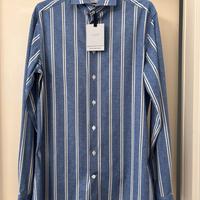 Camicia Traiano Milano Blu Righe Uomo 38