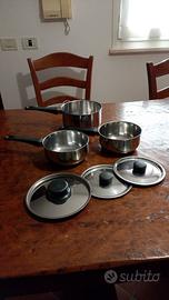 SET 3 TEGAMI NUOVI VARIE DIMENSIONI + COPERCHI
