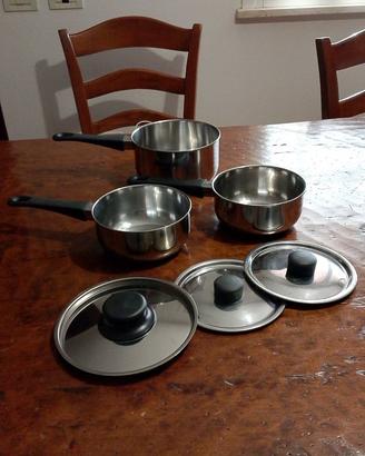 SET 3 TEGAMI NUOVI VARIE DIMENSIONI + COPERCHI