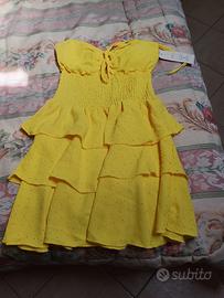 Abito corto Giallo con Brillantini 