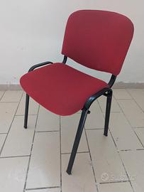 8 sedie rosse da ufficio o sala d'attesa 