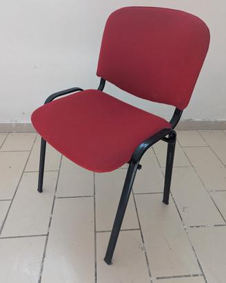 8 sedie rosse da ufficio o sala d'attesa 