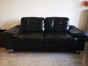 DIVANO Moderno Nero, vera pelle