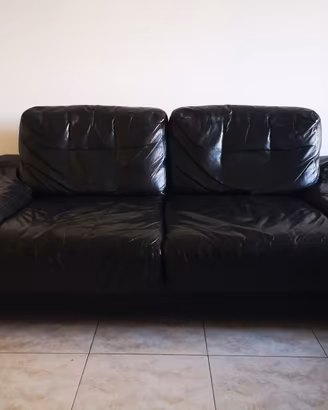DIVANO Moderno Nero, vera pelle