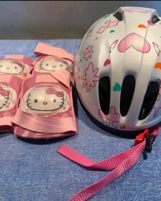 Caschetto e ginocchiere bicicletta