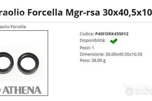 Coppia paraolio forcella ariete booster - epicuro
