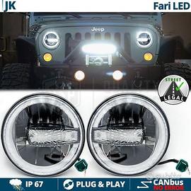 FARI LED Angel Eyes Per JEEP WRANGLER JK OMOLOGATI