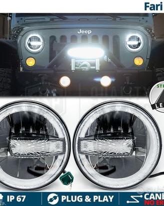 FARI LED Angel Eyes Per JEEP WRANGLER JK OMOLOGATI