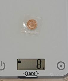sterlina oro in blister oro 22k peso 7,98 gr