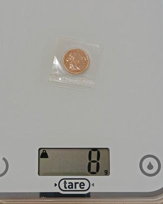 sterlina oro in blister oro 22k peso 7,98 gr