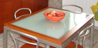 Tavolo in Ciliegio + vetro satinato - Calligaris