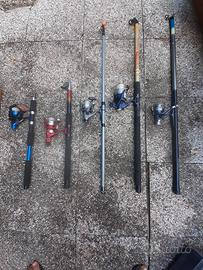 canne da pesca più accessori 