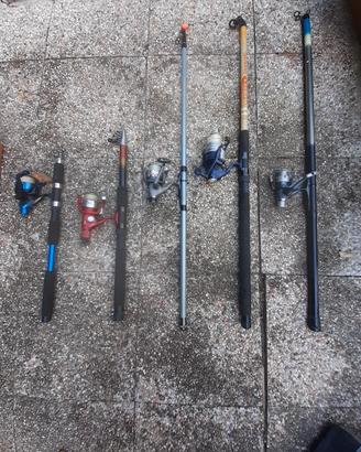 canne da pesca più accessori 