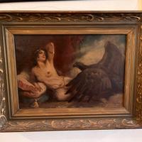 “Olio su tela ‘Leda e  il Cigno’ con cornice