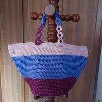 borsa coffa multicolore all'uncinetto 