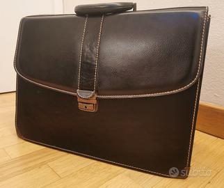 Borsa 24 ore in vera pelle nera
