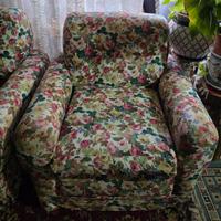 2 Poltrone Stoffa Disegno Floreale