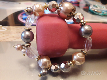 Bracciale perline rosa