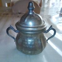 Zuccheriera vintage in peltro