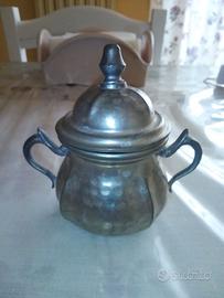 Zuccheriera vintage in peltro