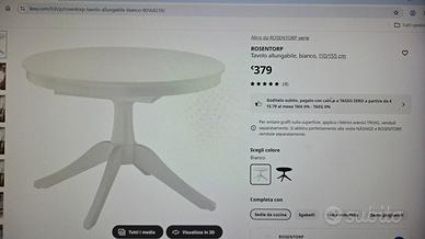 Tavolo ikea Rosentorp allungabile
