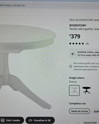 Tavolo ikea Rosentorp allungabile