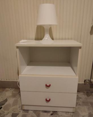 Comodino laccato bianco