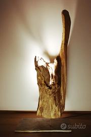 Sculture / lampade in legno naturale