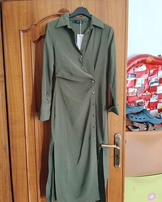 Abito lungo camicero Mango "Jolie" verde oliva