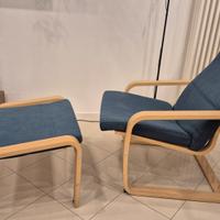 poltrona ikea Poang con poggiapiedi