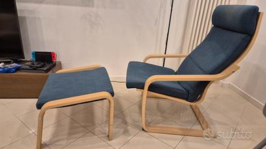 poltrona ikea Poang con poggiapiedi