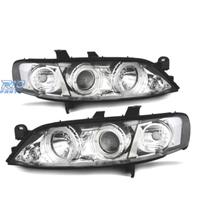 FARI PER OPEL VECTRA B 99-02 ANGEL EYES FONDO CROM